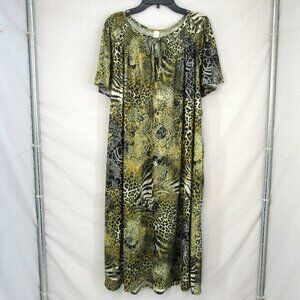 Simply Basic Women's Polyester Nightgown House Dress  Floral Design Size Small